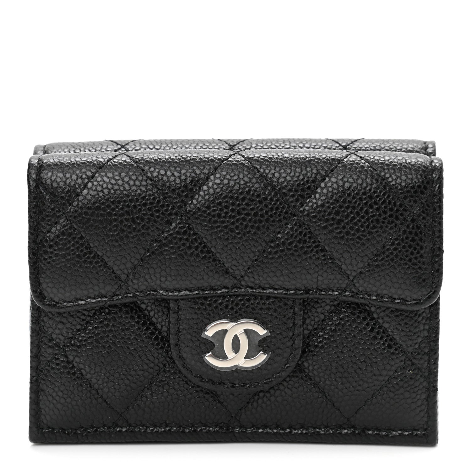 Chanel Caviar Quilted Compact Flap Wallet Black 1 of 9