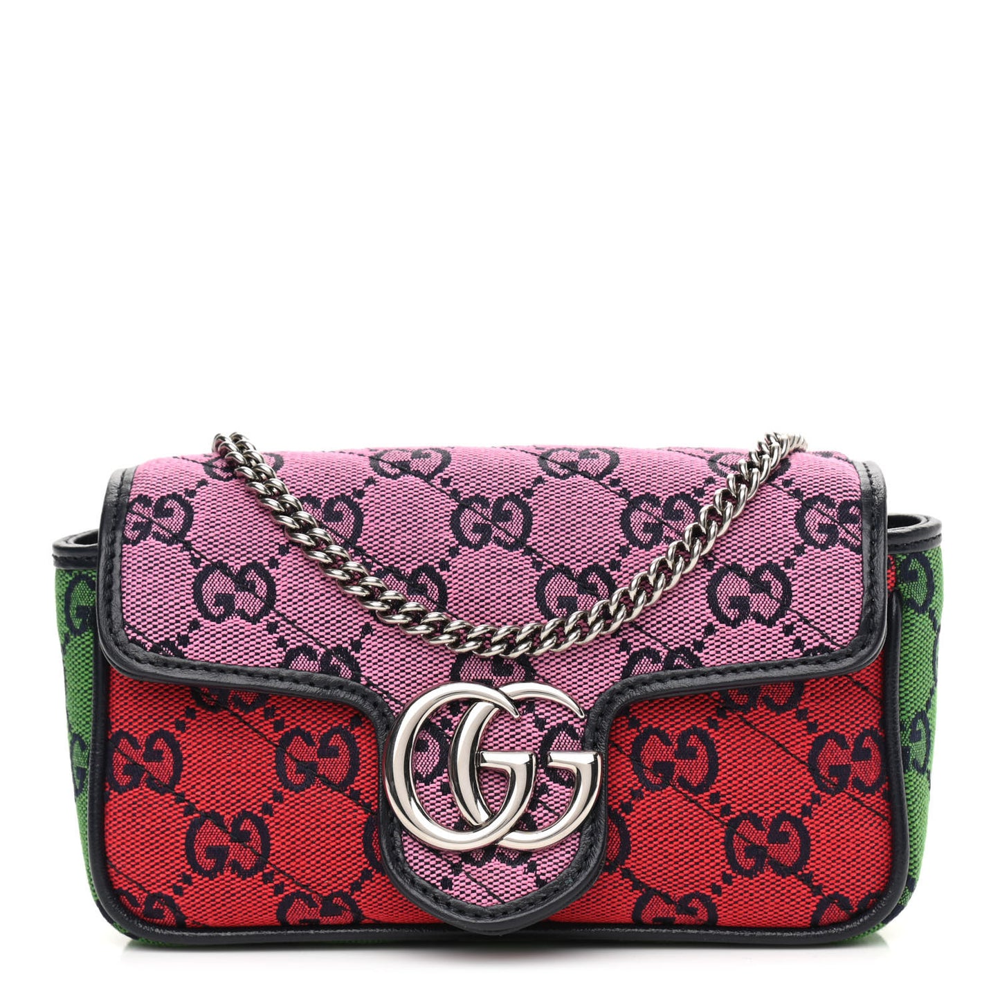Monogram Multicolor Matelasse Diagonal Super Mini GG Marmont Shoulder Bag Pink Blue Red Yellow Green