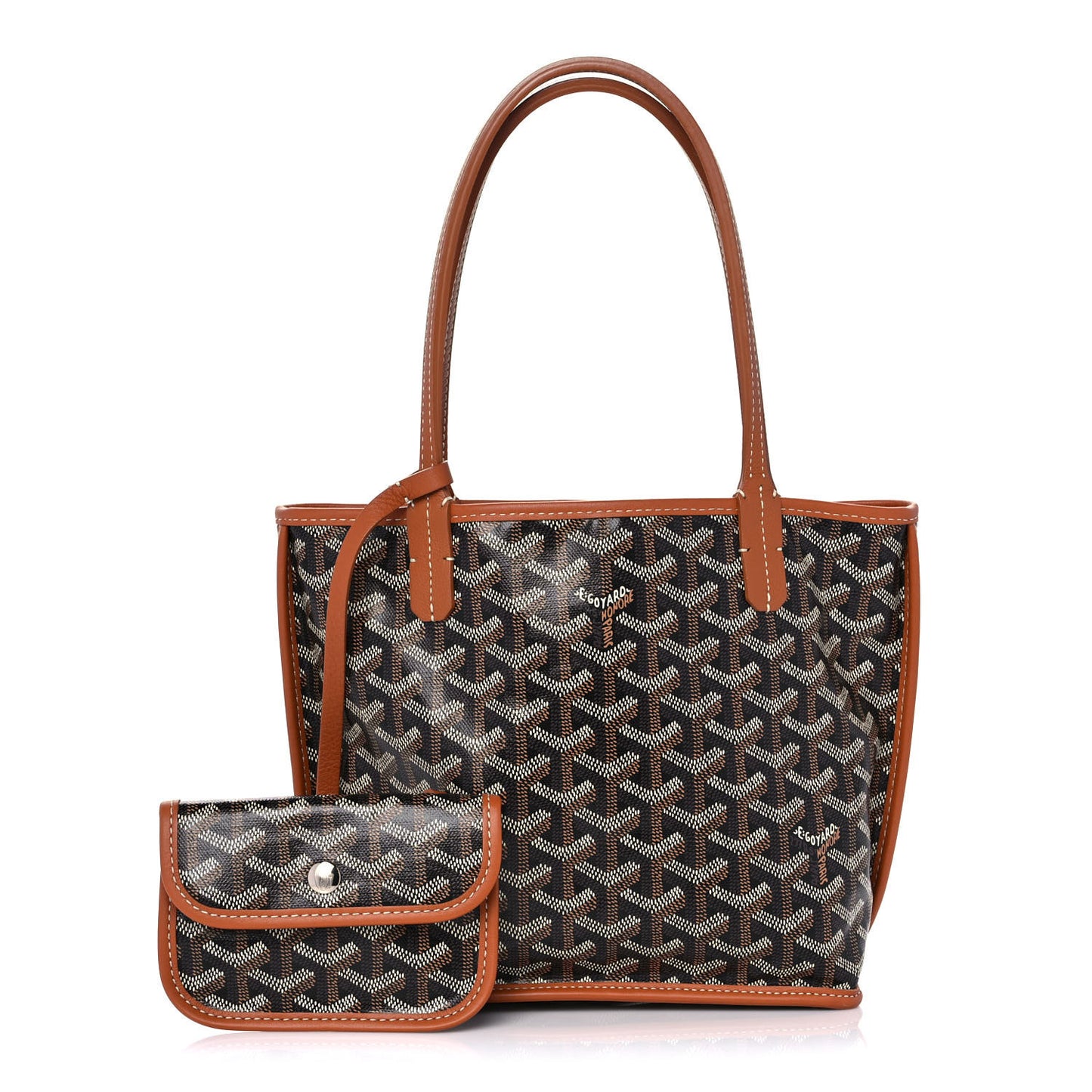 Goyardine Reversible Mini Anjou Black Gold