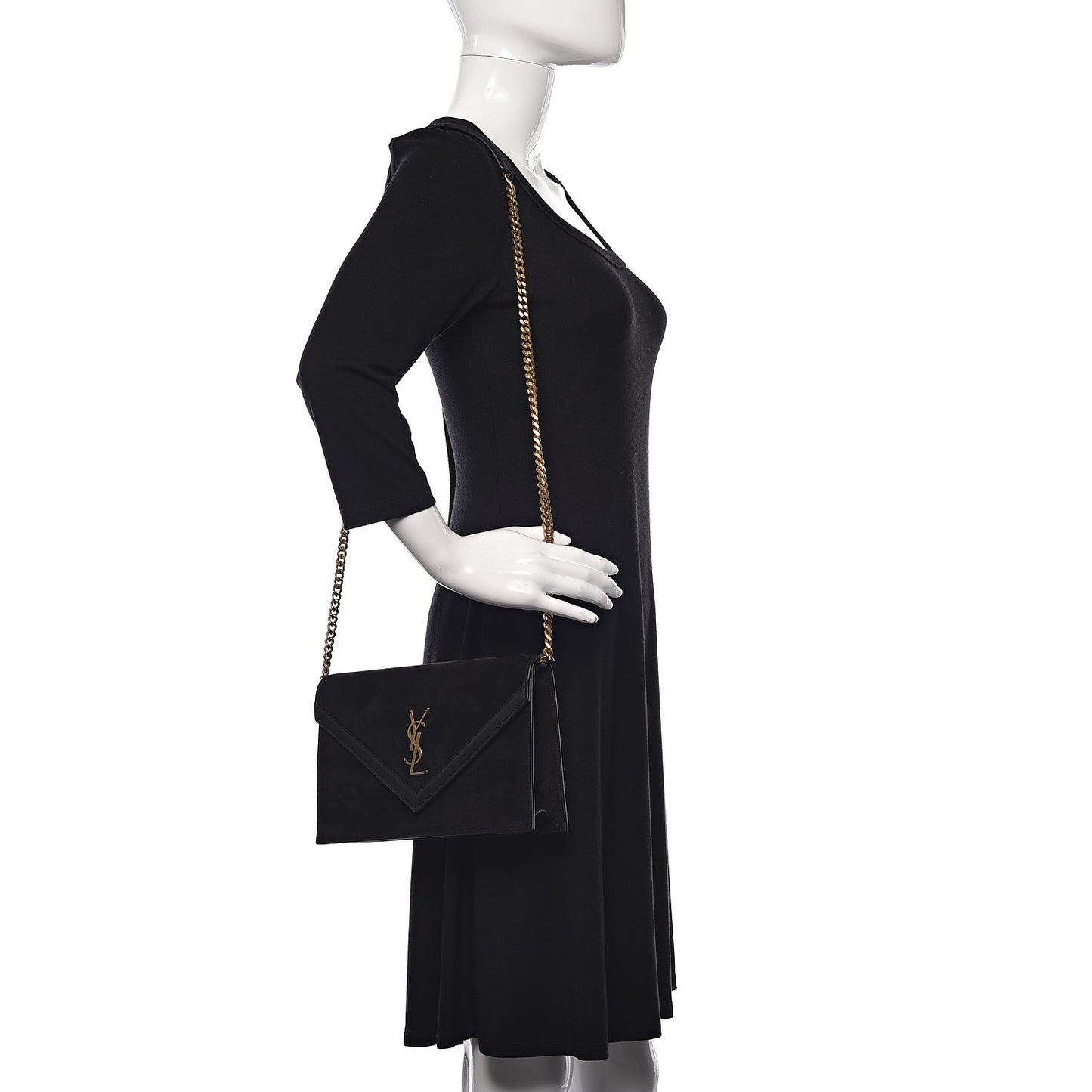 Suede Calfskin Monogram Le Sept Chain Bag Black