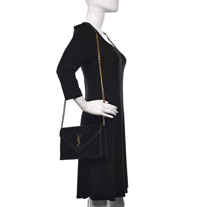 Saint Laurent Suede Calfskin Monogram Le Sept Chain Bag Black 2 of 10