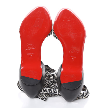 Christian Louboutin Grosgrain Shiny Nappa Christeriva Flats 38 Version Black 5 of 9