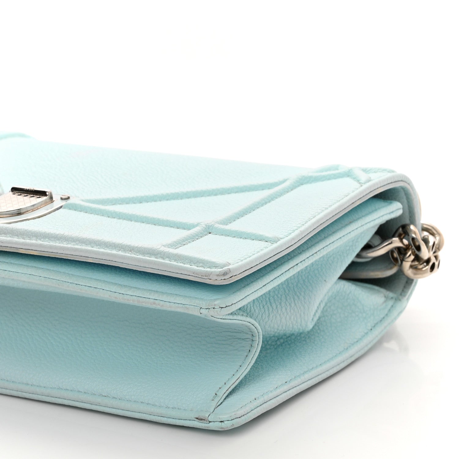 Christian Dior Grained Calfskin Small Diorama Flap Bag Light Blue 9 of 13