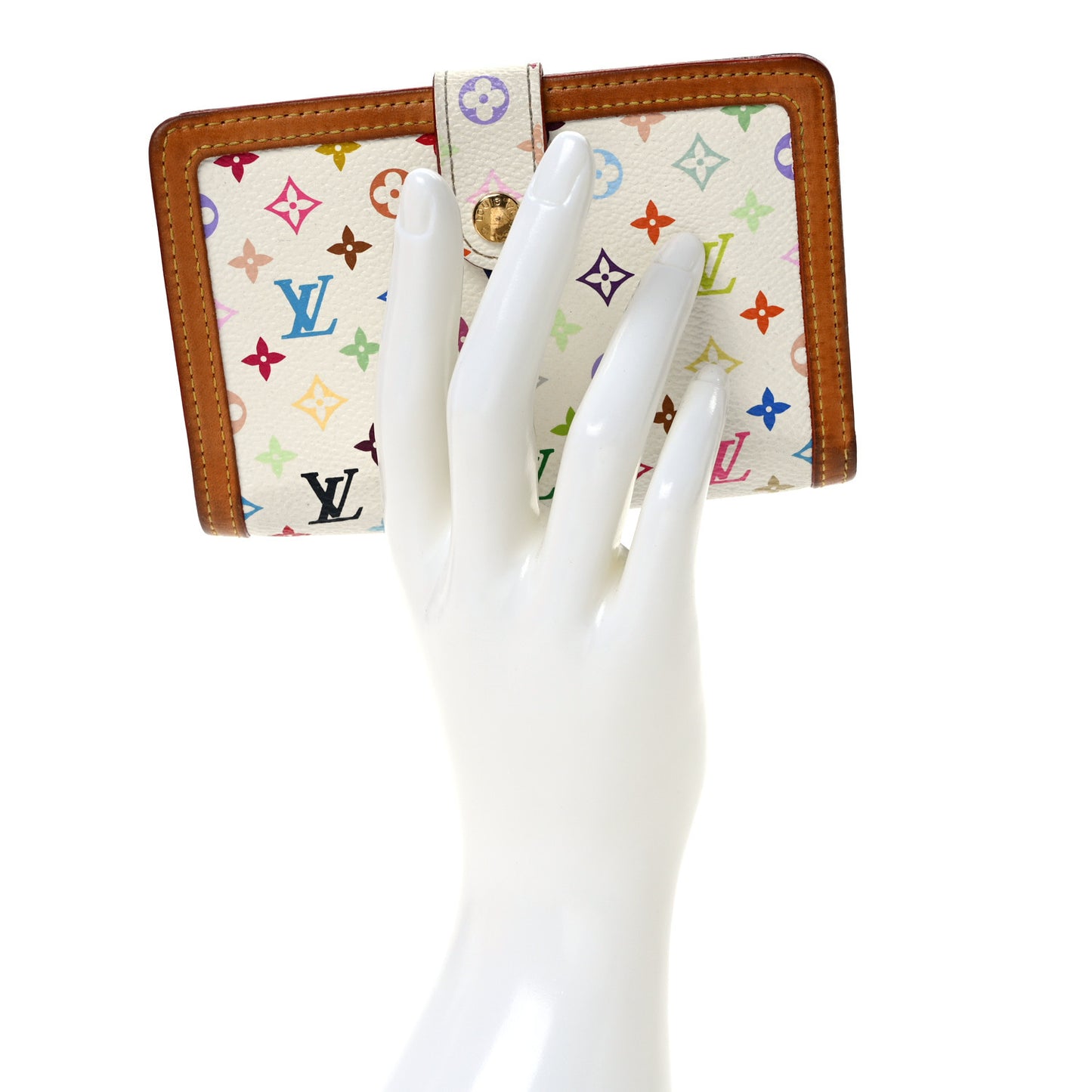 Monogram Multicolor French Purse Wallet White