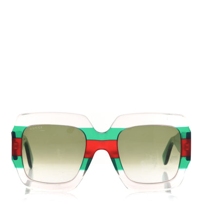Gucci Square Web Frame GG0178S Sunglasses Green Red 2 of 10