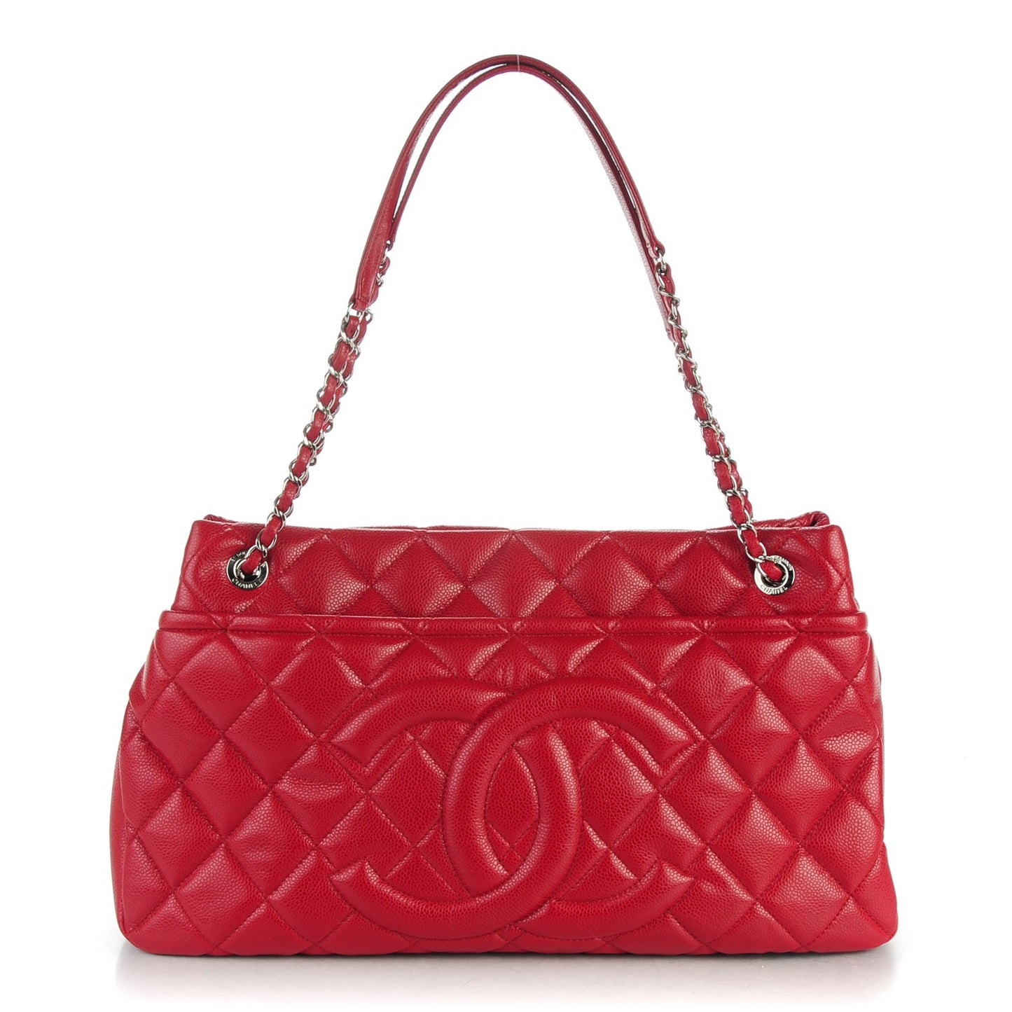 Caviar Quilted Timeless CC Soft Tote Red