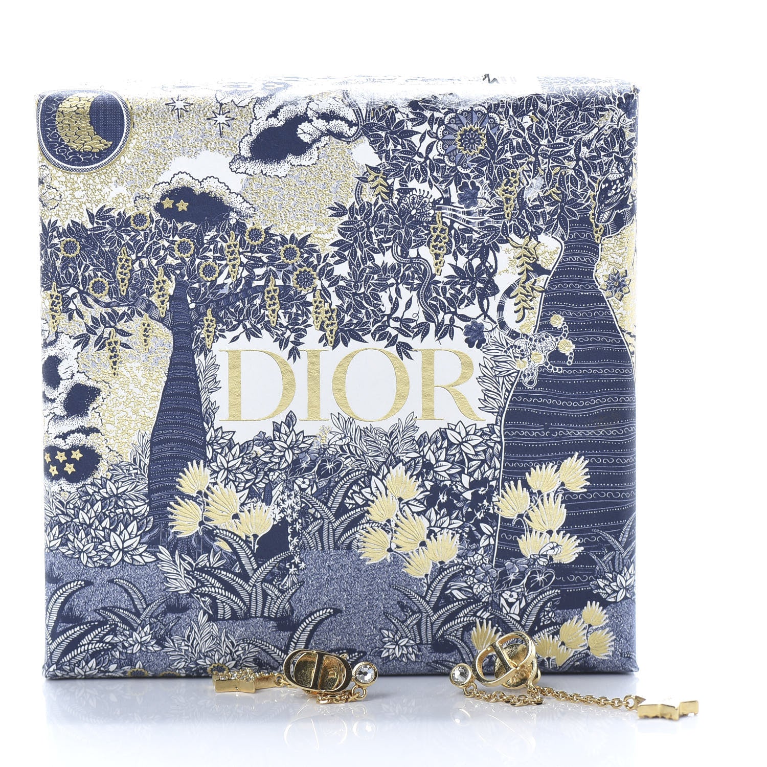 Christian Dior Crystal Star CD J'Adior Dangle Earrings Gold 5 of 5