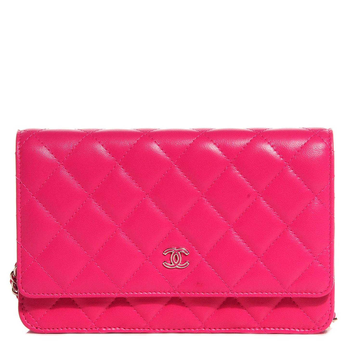 Lambskin Wallet On Chain WOC Fuchsia