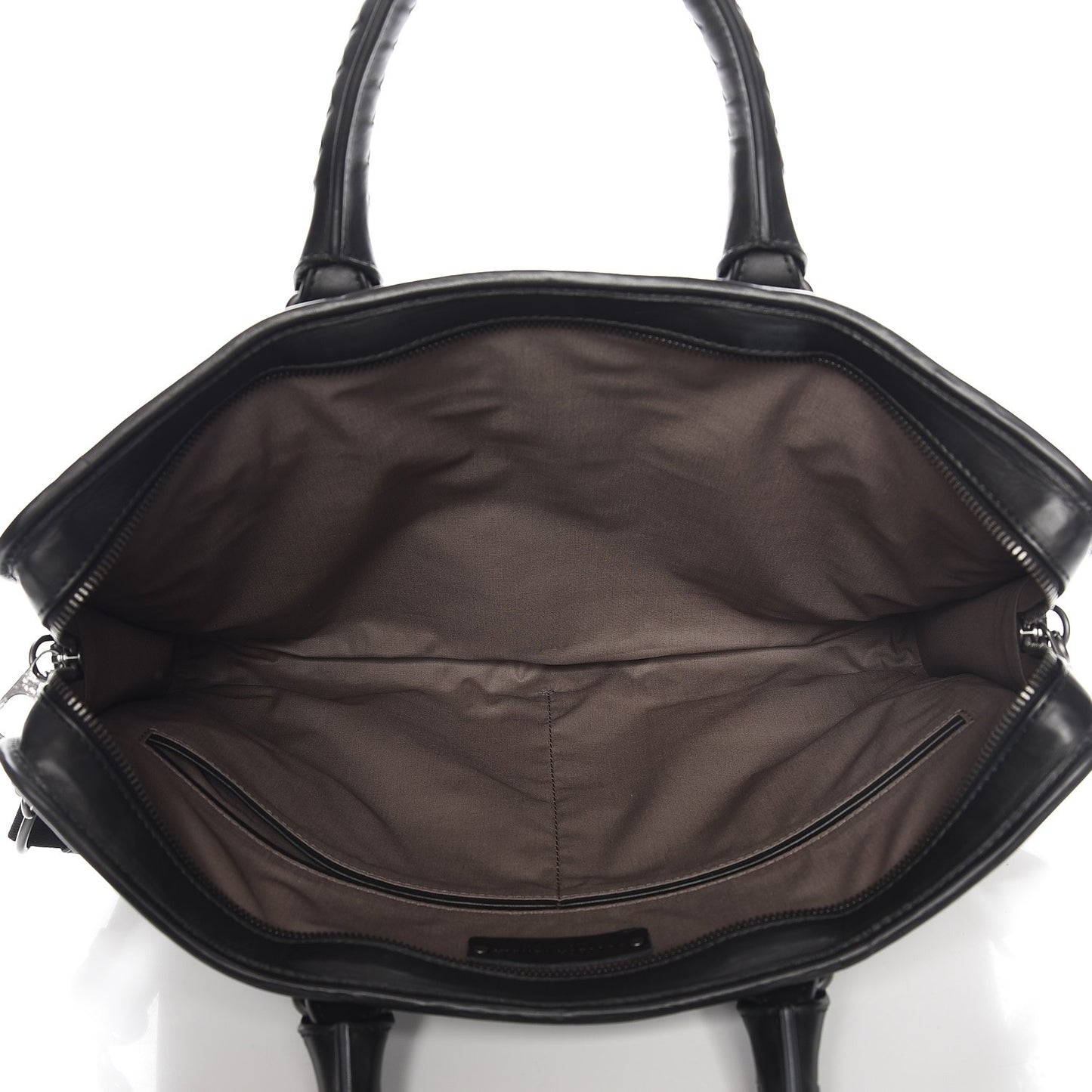 Calfskin Intrecciato Briefcase Nero Black