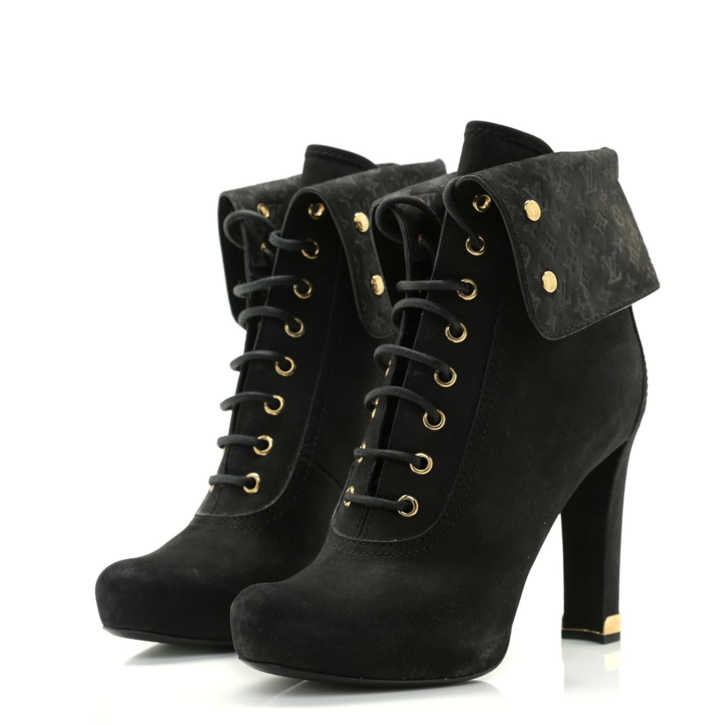 Suede Lace Up Ankle Boots 39 Black