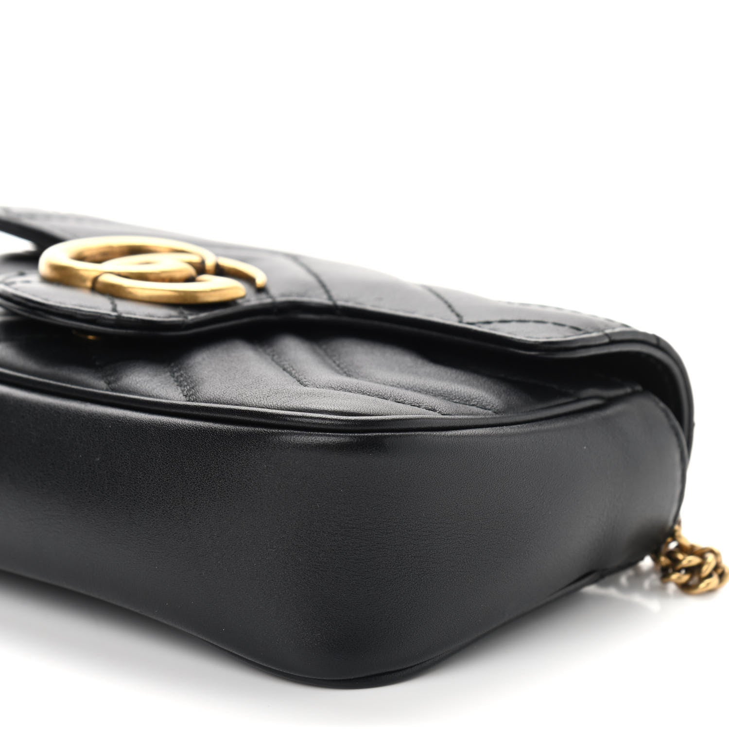 Gucci Calfskin Matelasse Super Mini GG Marmont Shoulder Bag Black 10 of 10