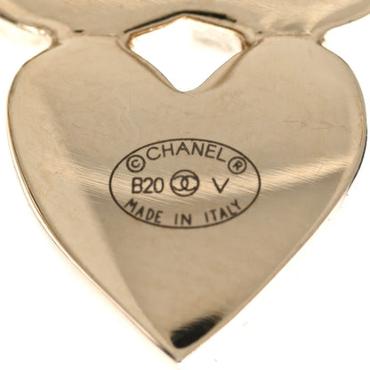 Chanel Crystal Pearl Charming Winter CC Star Heart Earrings Gold 4 of 4