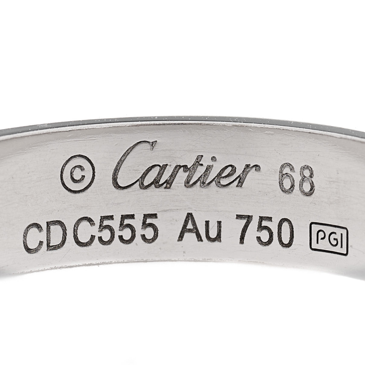 18K White Gold 5.5mm LOVE Ring 68 12.25