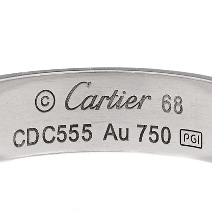 Cartier 18K White Gold 5.5mm LOVE Ring 68 12.25 3 of 3