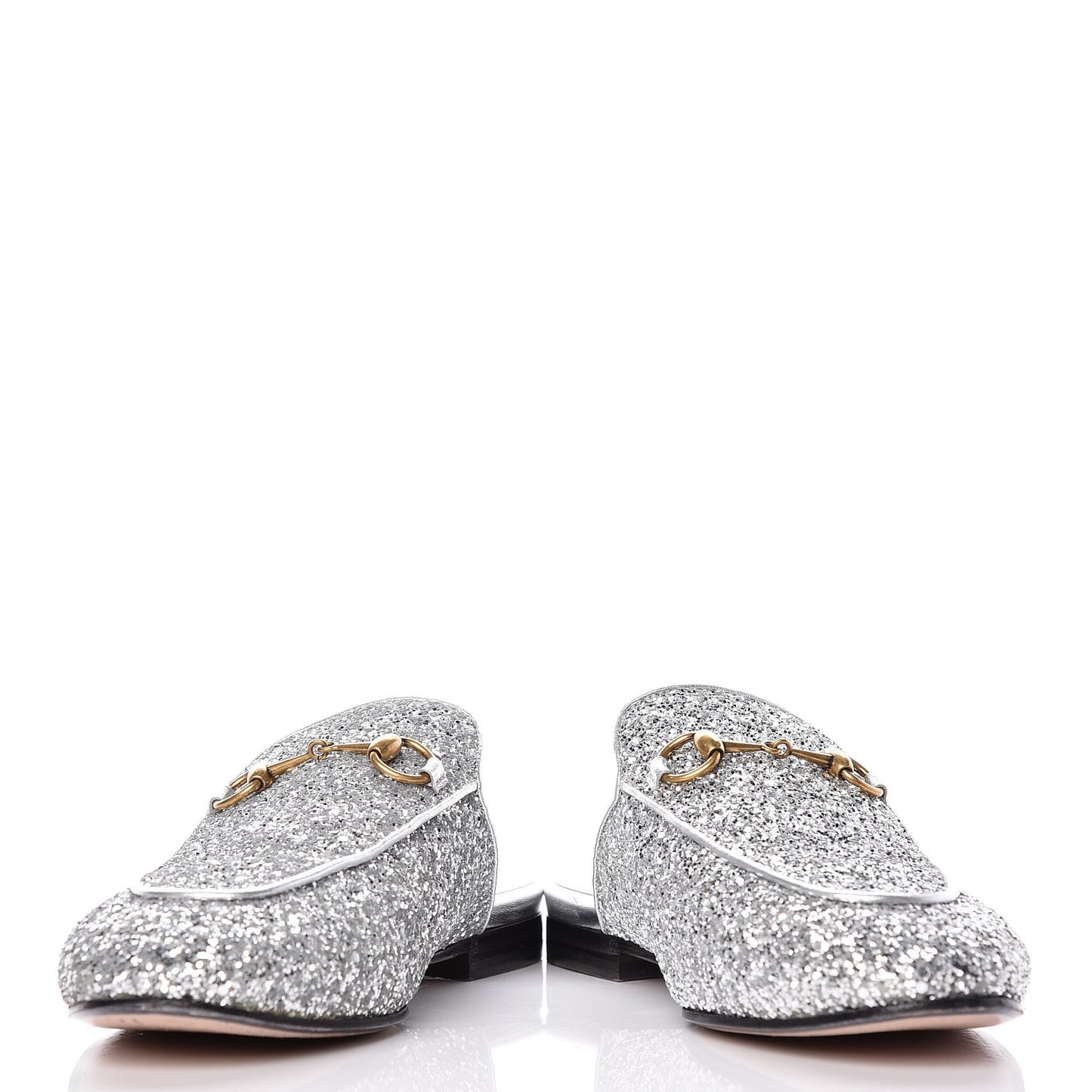 Glitter Womens Princetown Slippers 38 Silver