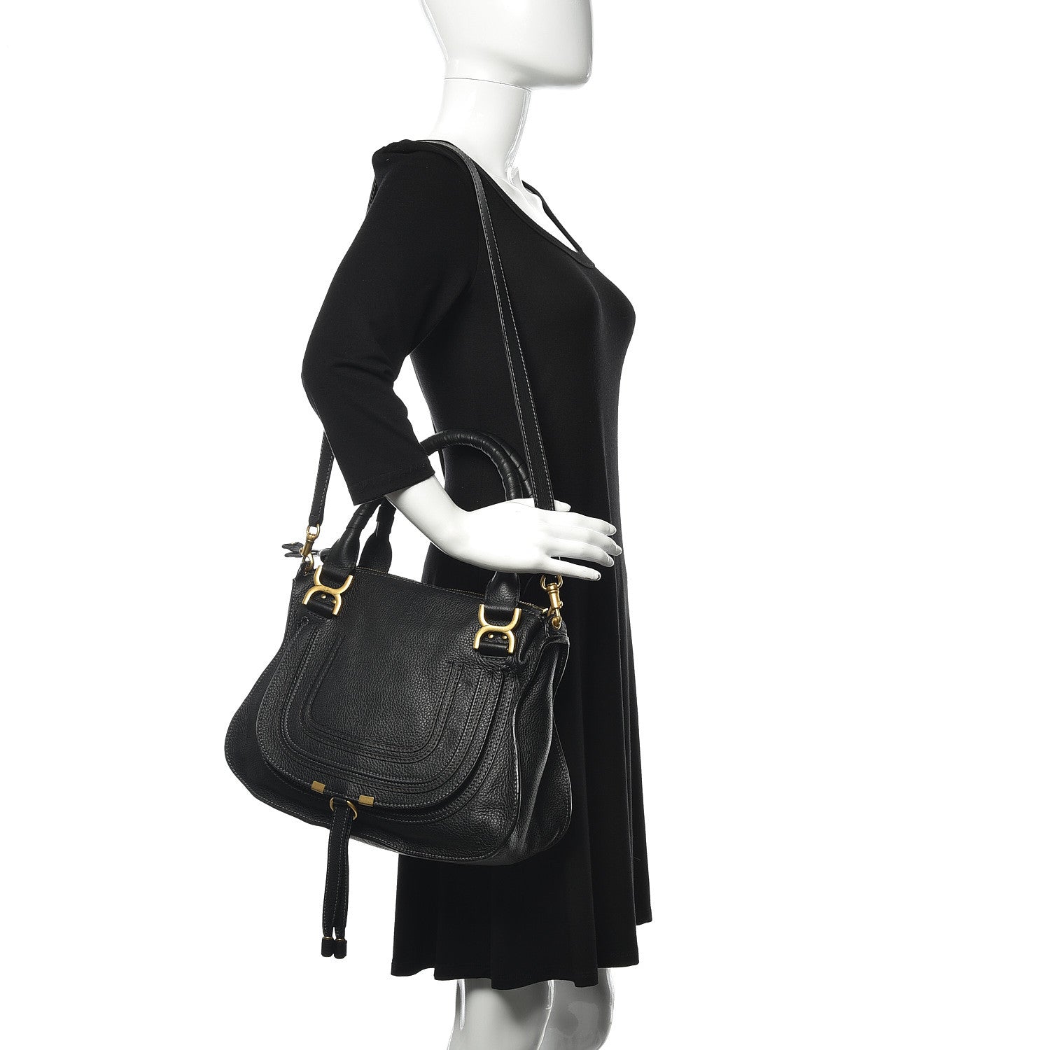Chloe Calfskin Medium Marcie Satchel Black 2 of 9
