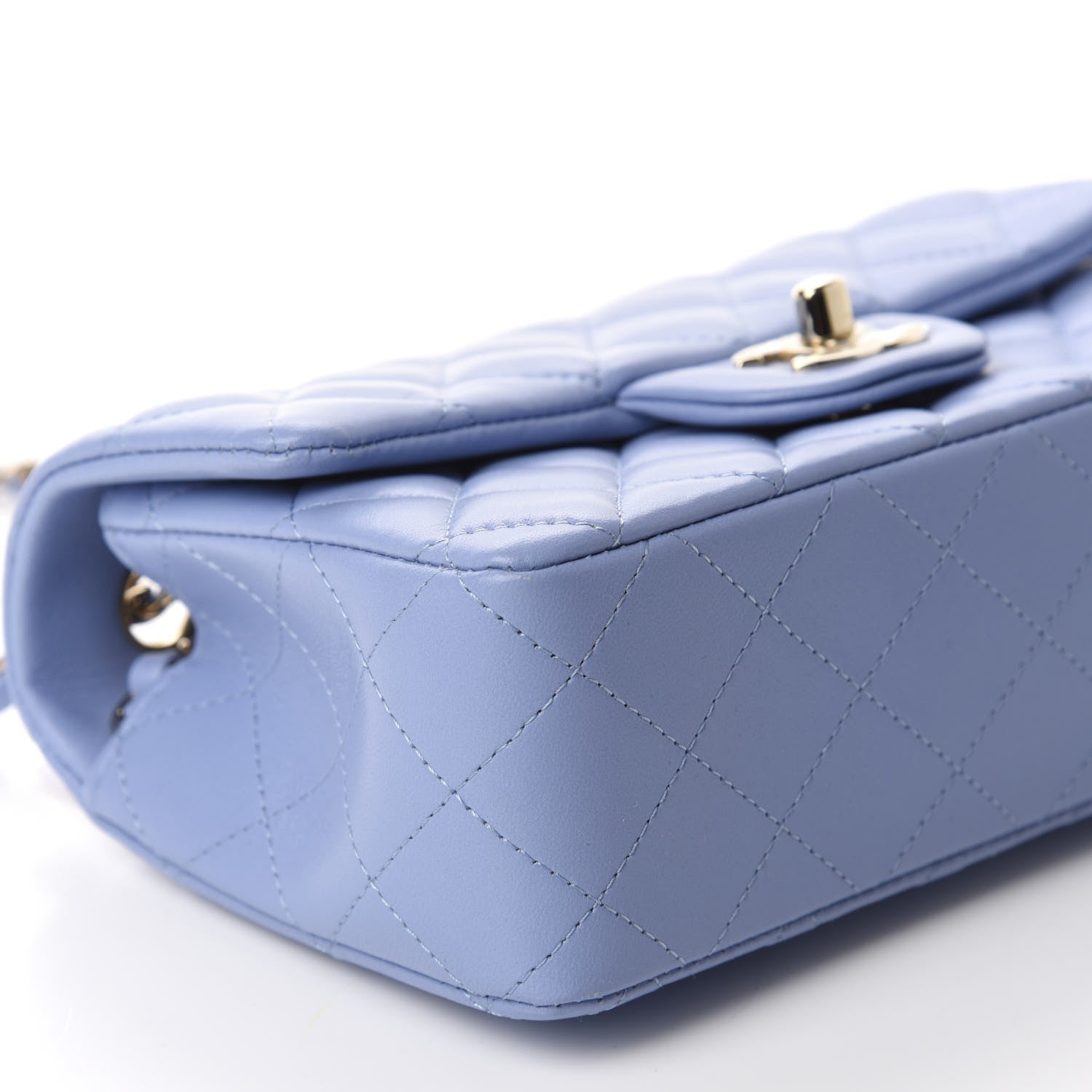 Chanel Lambskin Quilted Mini Rectangular Flap Light Blue 6 of 11