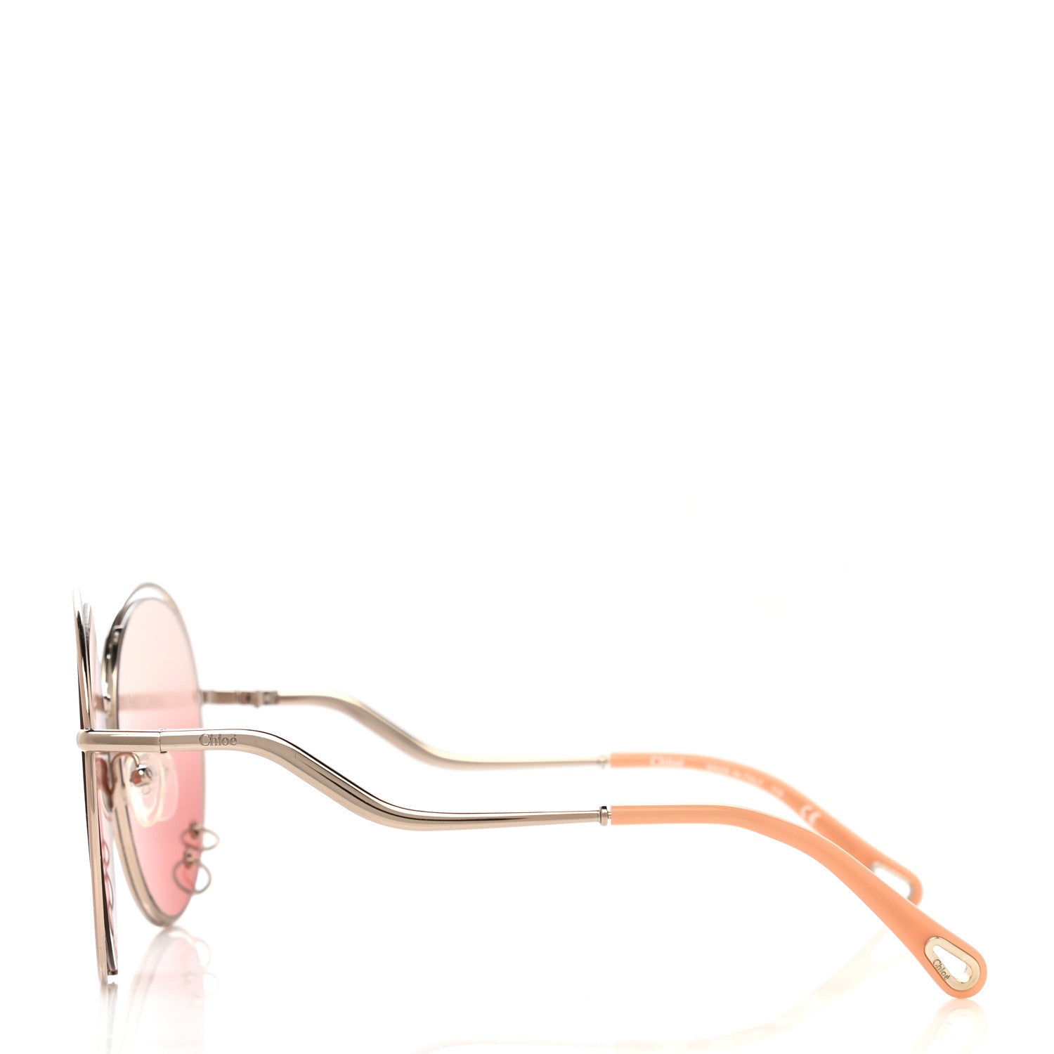 Chloe Oversize Round Sunglasses CE153S Silver Pink 3 of 7