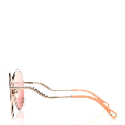 Chloe Oversize Round Sunglasses CE153S Silver Pink 3 of 7