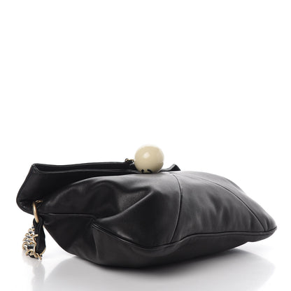 Chanel Lambskin Coco Ball Fold Over Bag Black 4 of 10