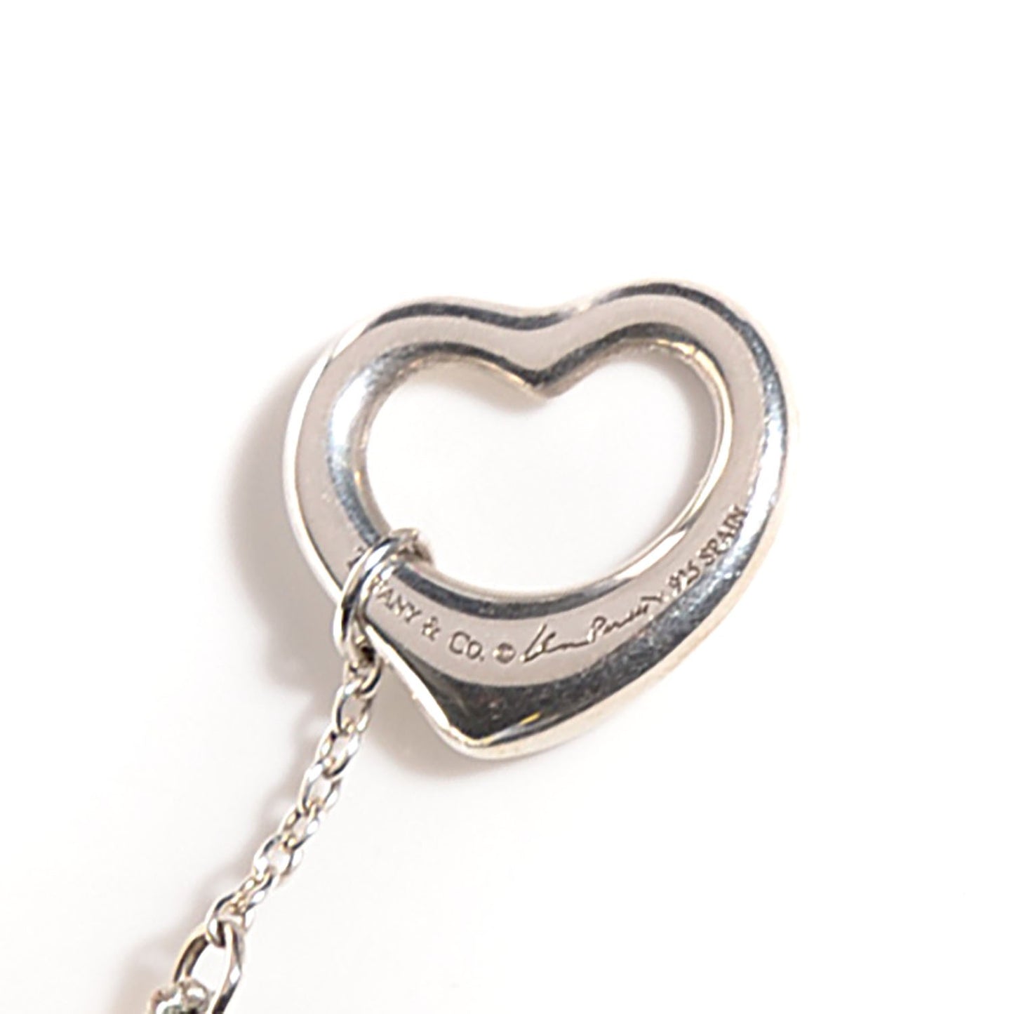 Sterling Silver Pearl Elsa Peretti Open Heart Long Necklace