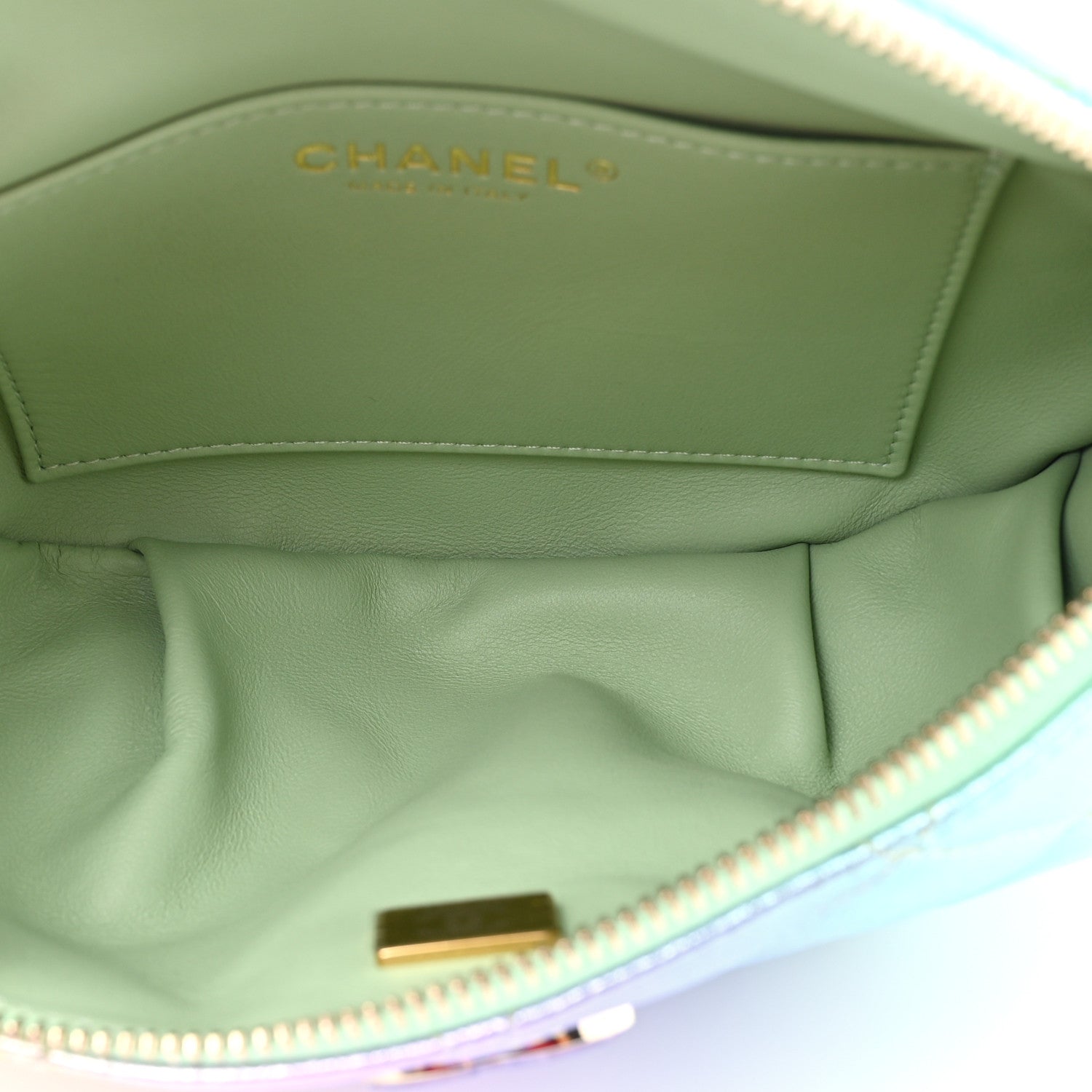 Chanel Gradient Metallic Lambskin Quilted Walking Mood Waist Bag Fanny Pack Pink Purple Green 5 of 10