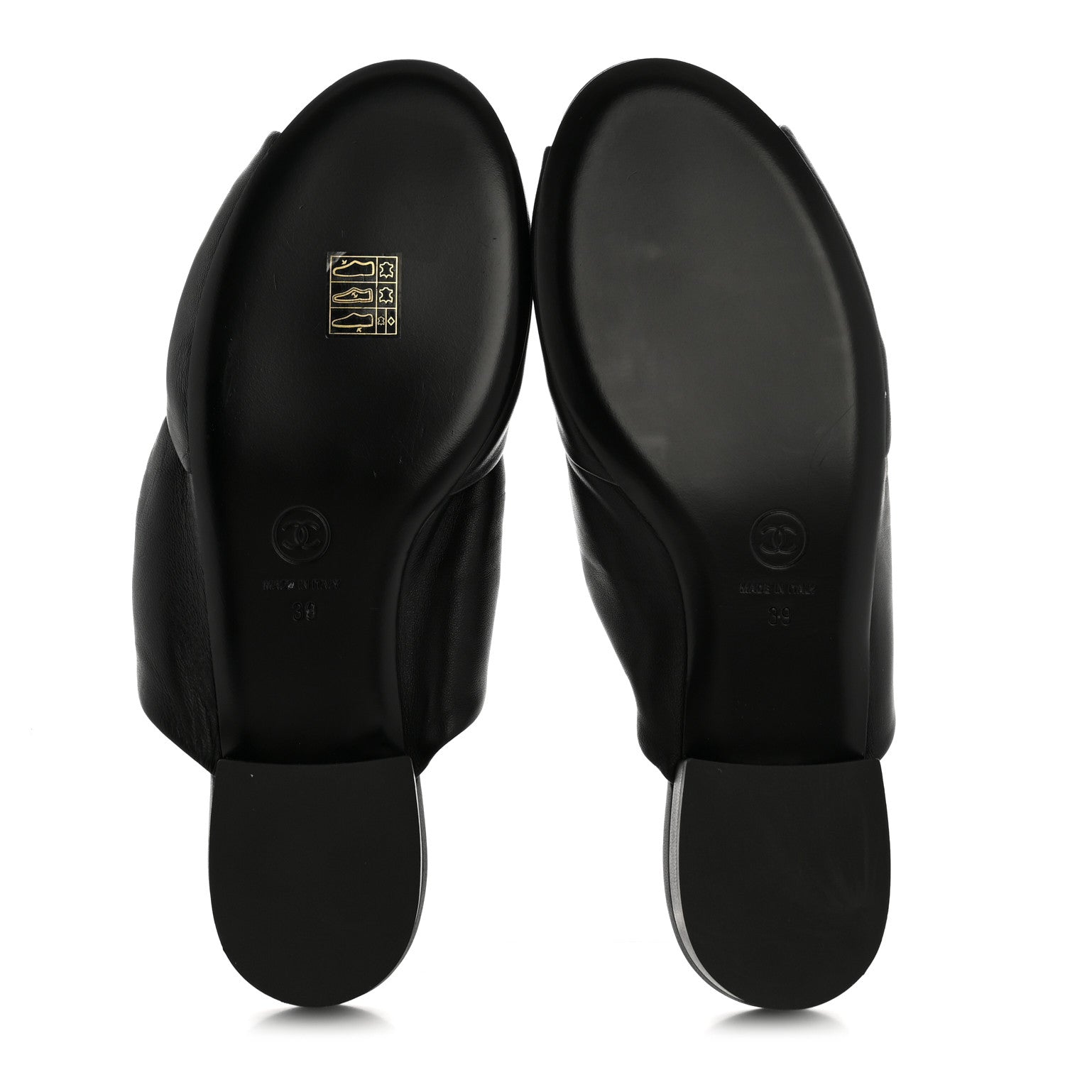 Chanel Lambskin Pearl Bow CC Flat Sandals 39 Black 6 of 10