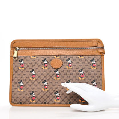 Gucci X DISNEY Mini Vintage GG Supreme Monogram Mickey Mouse Documents Holder Beige Vintage Sun Oil 2 of 6