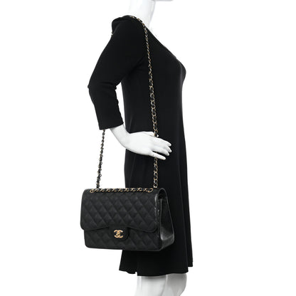 Chanel Caviar Quilted Jumbo Double Flap Black 2 of 11