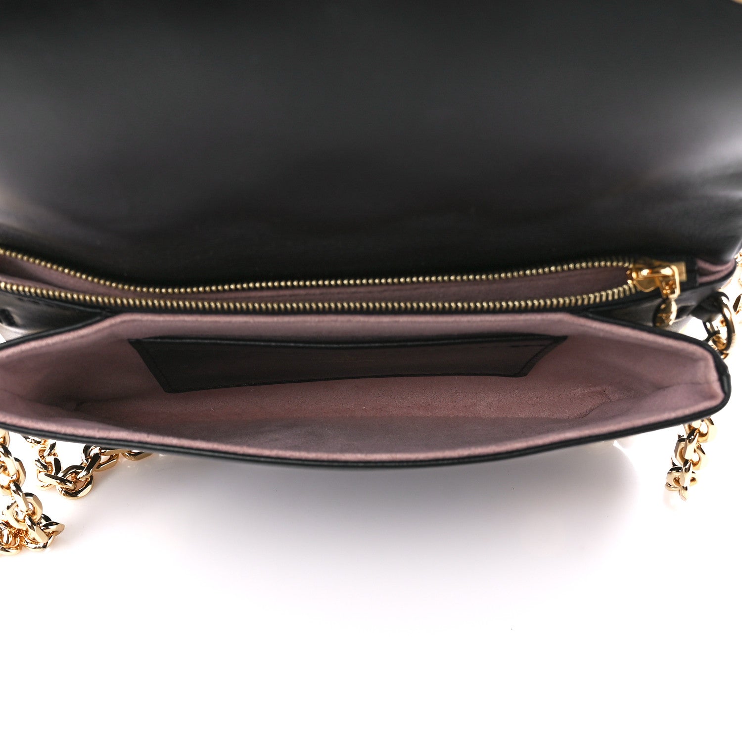 Louis Vuitton Lambskin Embossed Monogram Pochette Coussin Black 5 of 9