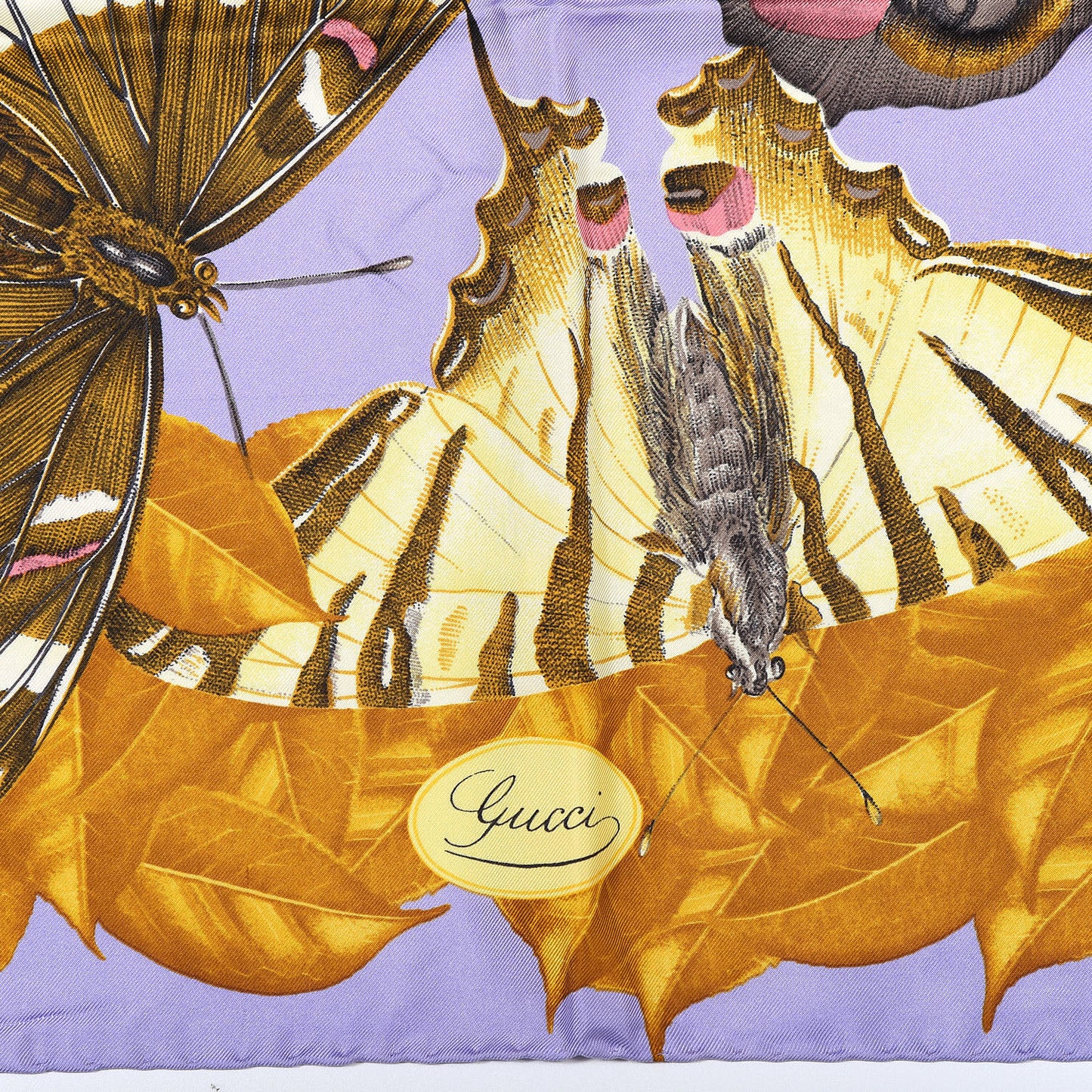 Silk Moth Square Scarf Purple Multicolor