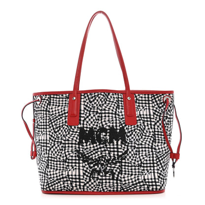 MCM Visetos Large Liz Reversible Shopper Tote Ruby Red 15 of 20