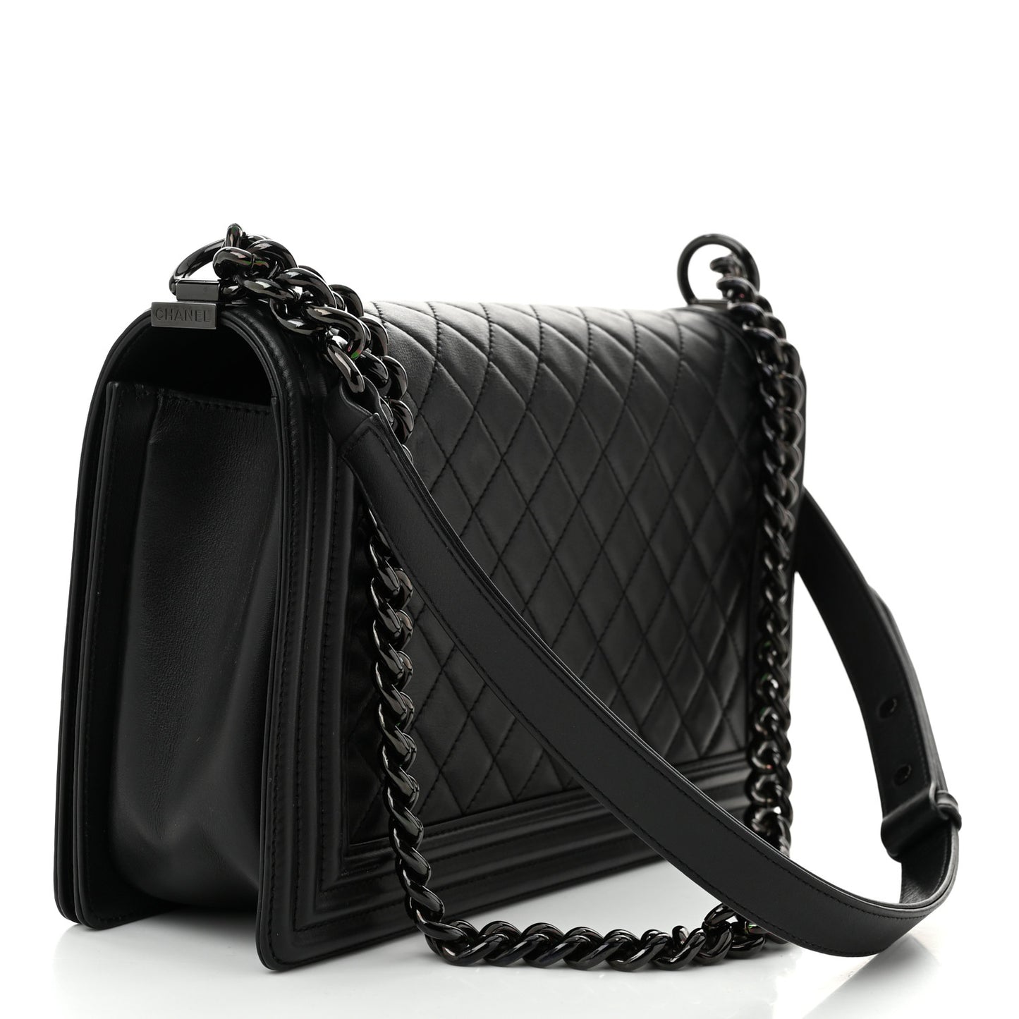 Calfskin Quilted New Medium Boy Flap So Black