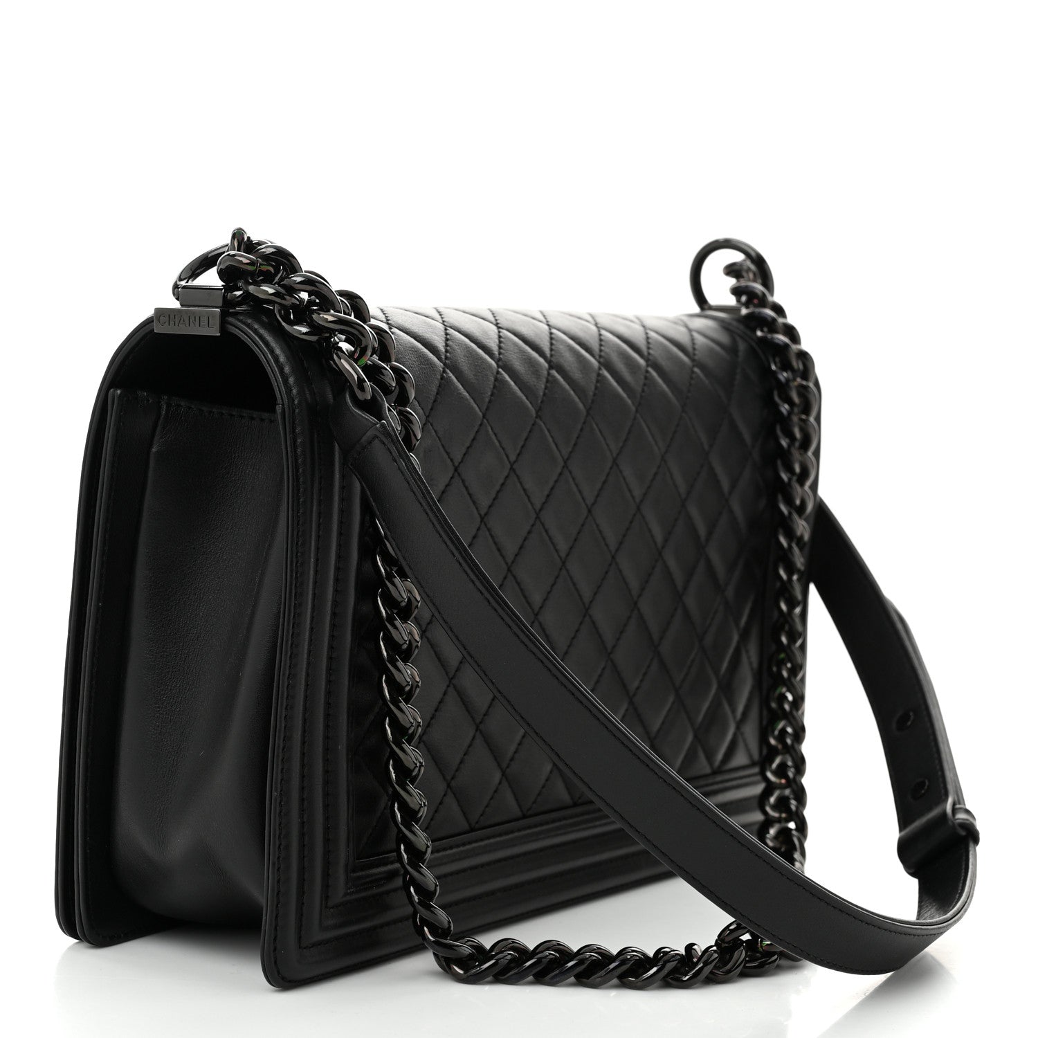 Chanel Calfskin Quilted New Medium Boy Flap So Black 3 of 11