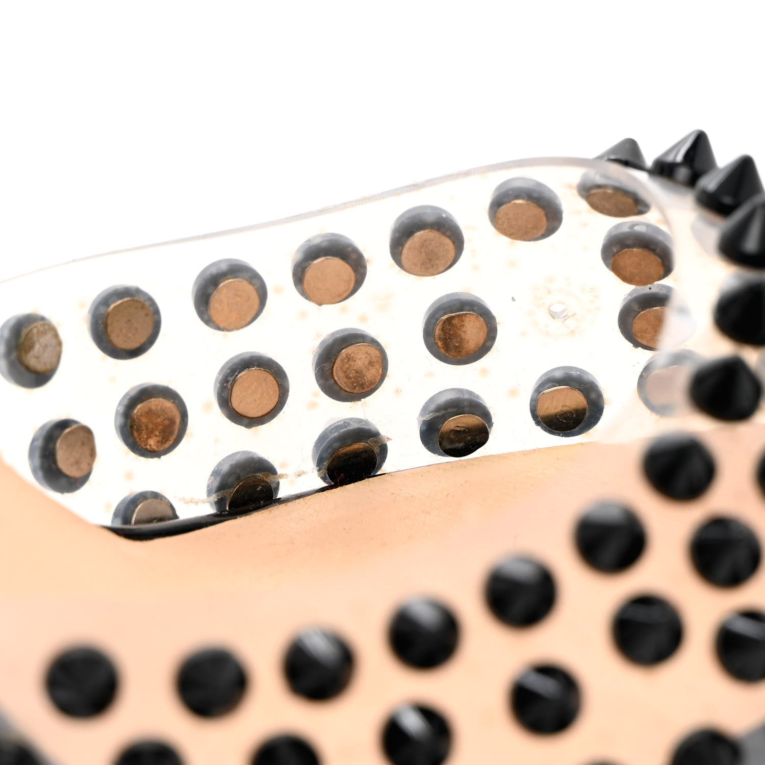 Christian Louboutin Nappa PVC Spiked St Jeannette 120 Peep Toe Pumps 35.5 Black 12 of 13