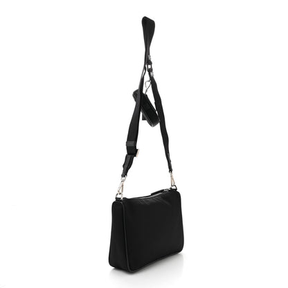 Prada Re-Nylon Saffiano Pocket Zippered Shoulder Bag Black 3 of 10