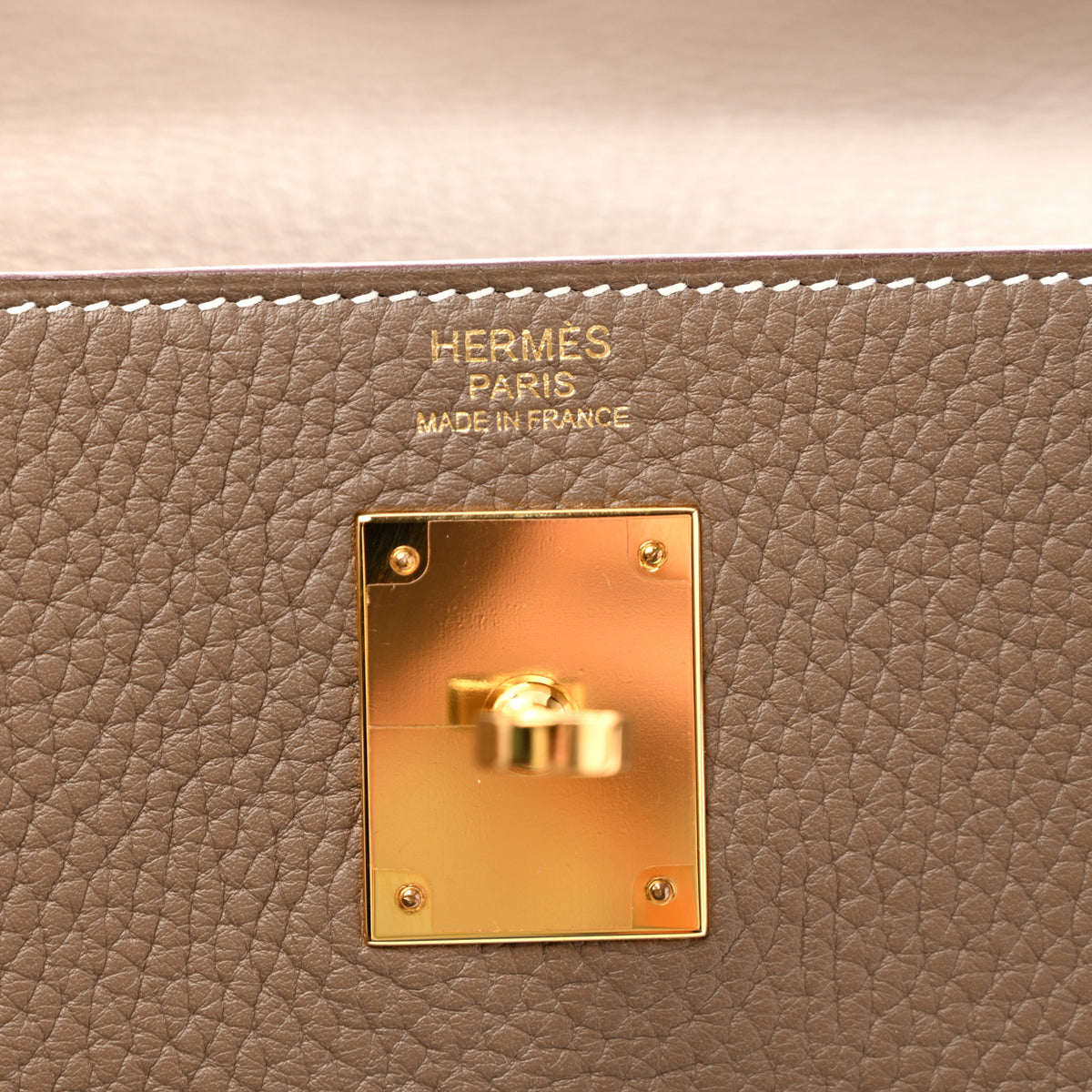 Hermes Taurillon Clemence Kelly Retourne 32 Etoupe 6 of 16