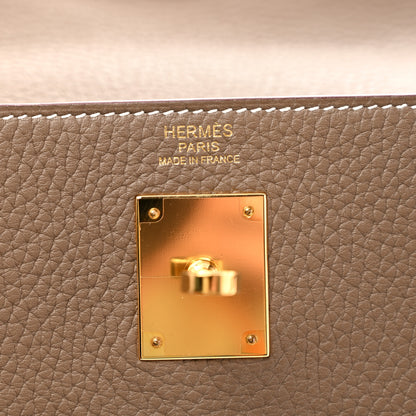 Hermes Taurillon Clemence Kelly Retourne 32 Etoupe 6 of 16