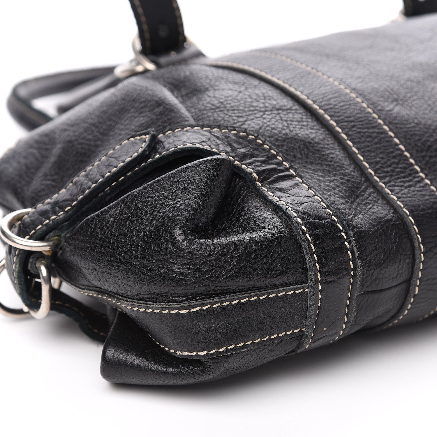 Prada Calfskin Wrapping Satchel Bag Black 10 of 16