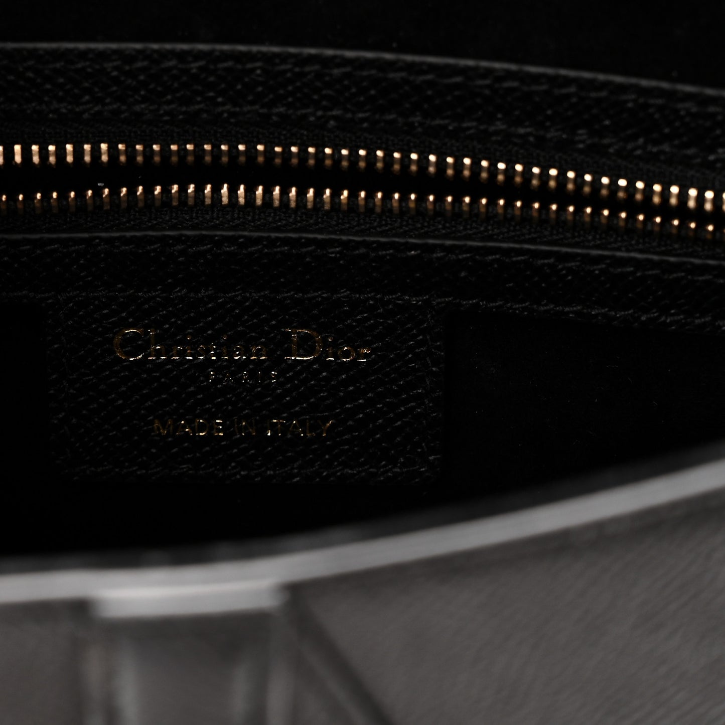 Grained Calfskin Saddle Bag With Strap Black