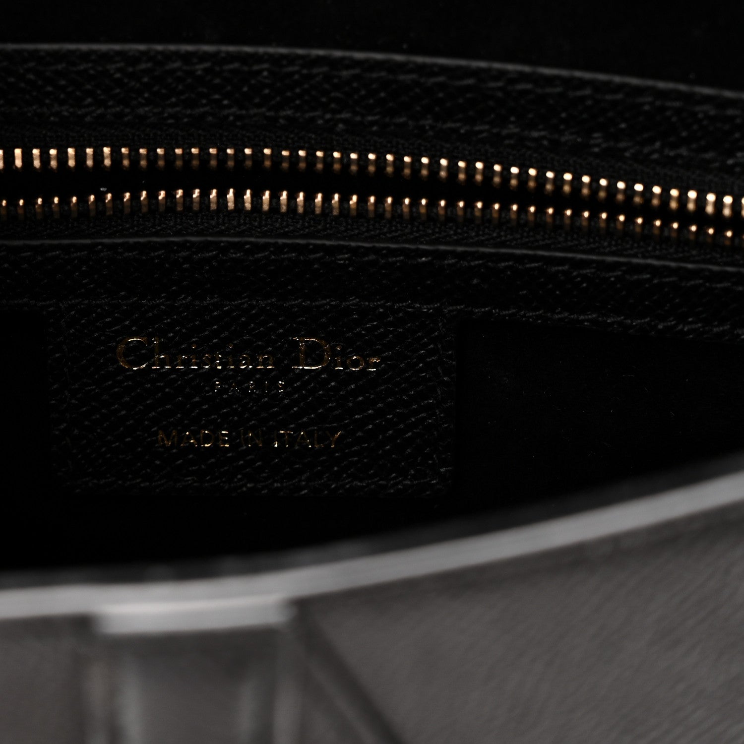 Christian Dior Grained Calfskin Saddle Bag With Strap Black 6 of 11