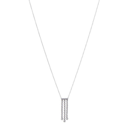 Tiffany Platinum Diamond Jazz Triple Drop Pendant Necklace 1 of 8