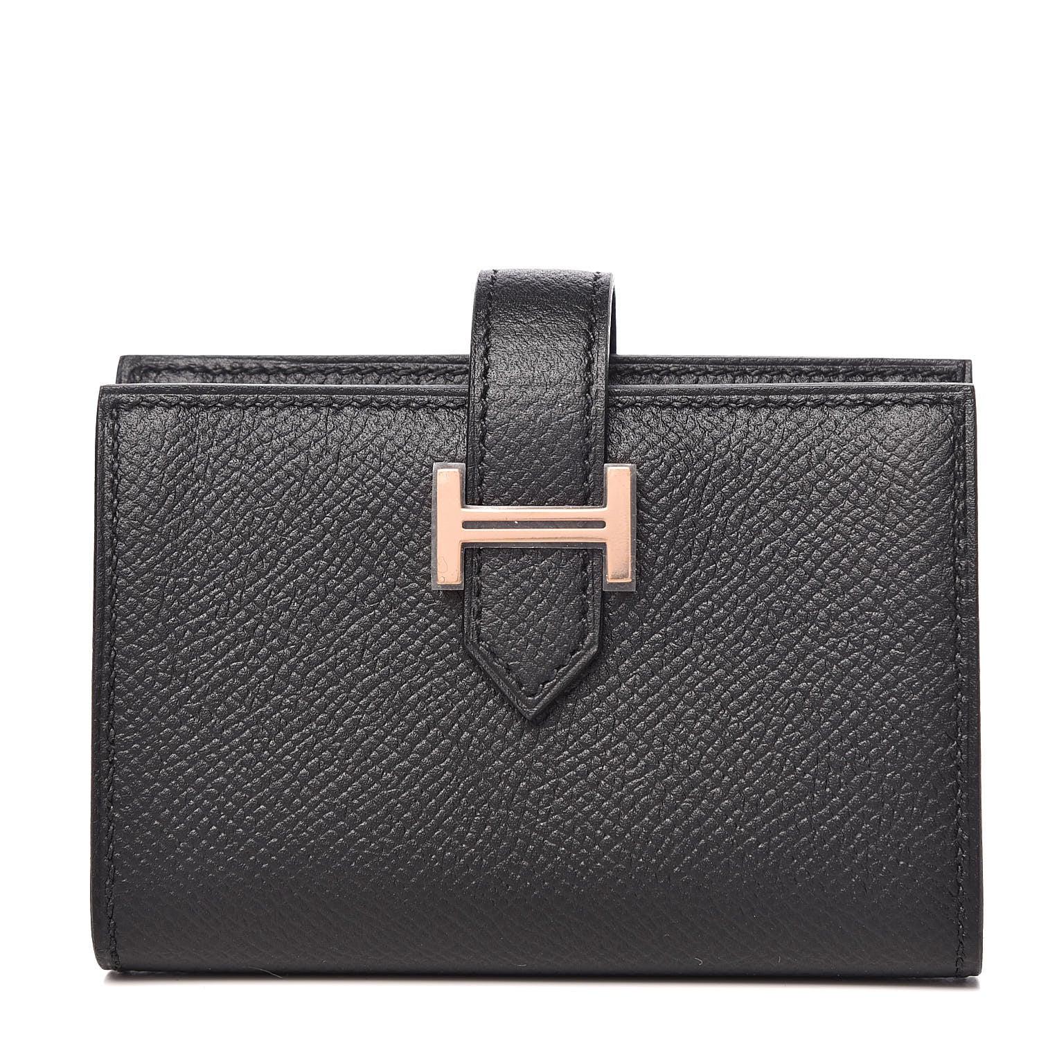 Hermes Epsom Mini Bearn Wallet Black 1 of 8