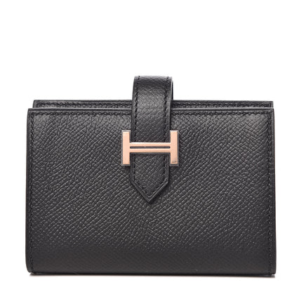 Hermes Epsom Mini Bearn Wallet Black 1 of 8
