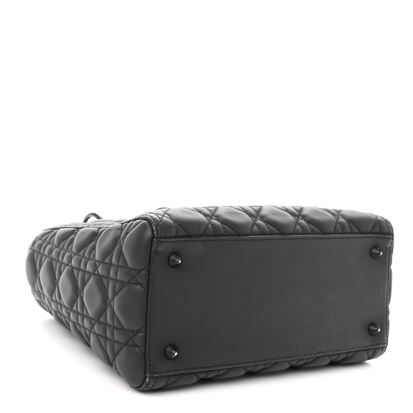 Ultra Matte Calfskin Cannage Medium Lady Dior Black