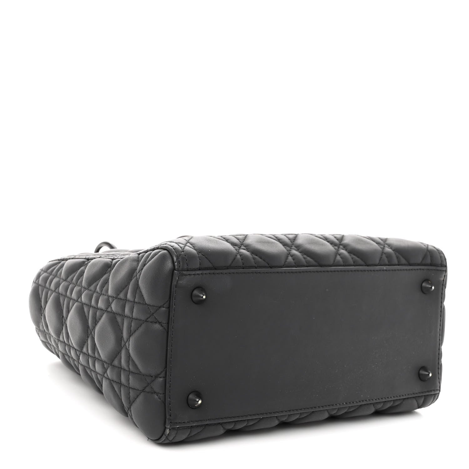 Christian Dior Ultra Matte Calfskin Cannage Medium Lady Dior Black 4 of 12