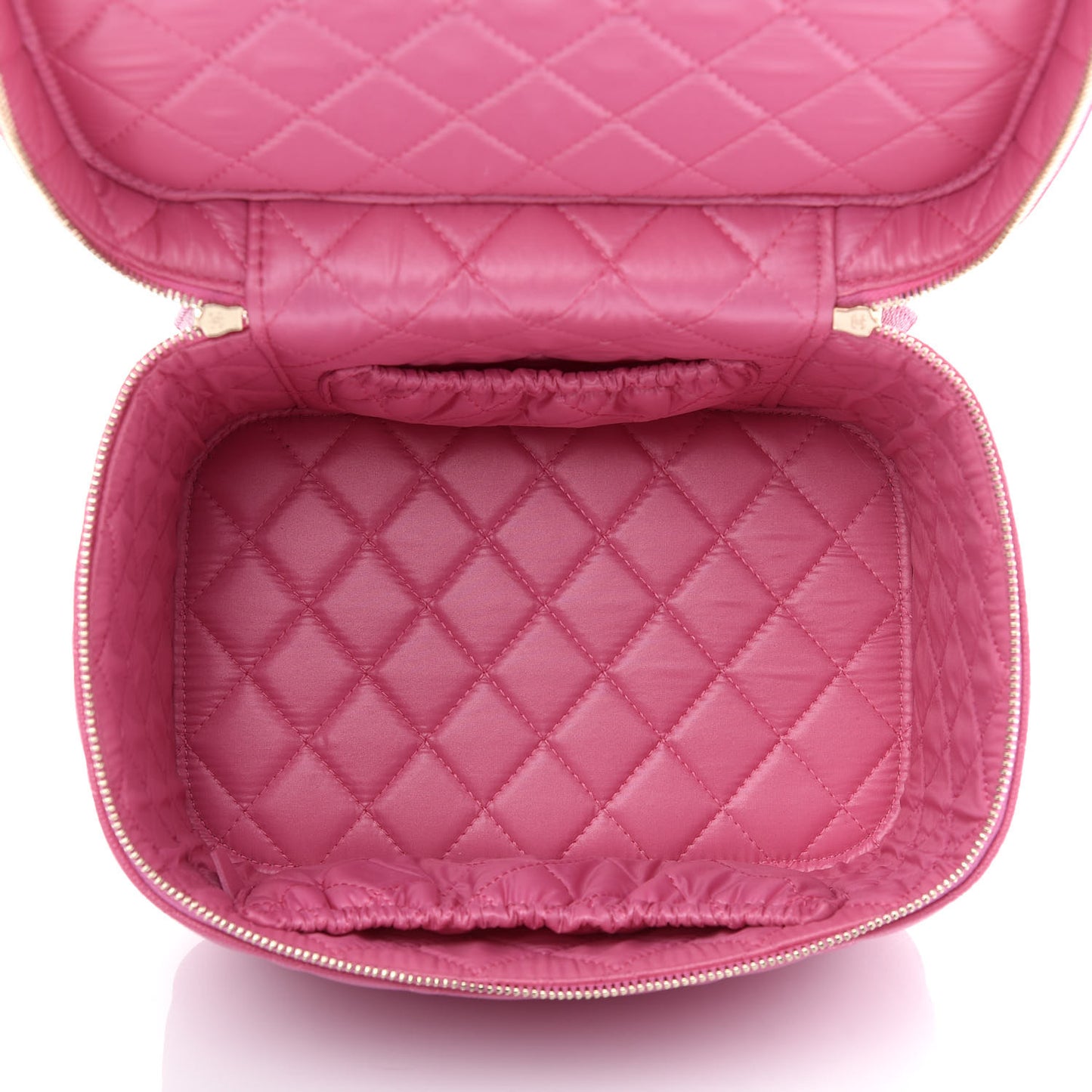 Caviar Quilted Large Vanity Pouch Pink