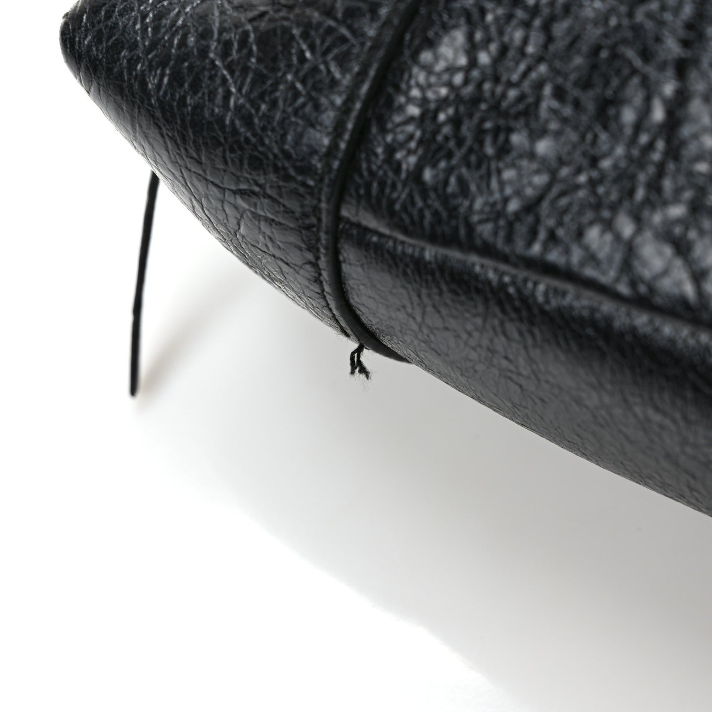 Agneau Silver Metallic Edge Hardware Backpack Black