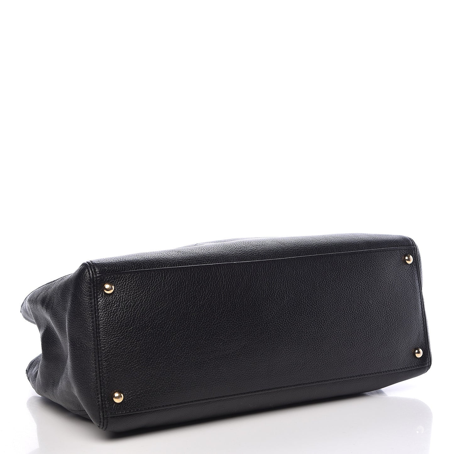 Calfskin Cerf Executive Shopper Tote Black