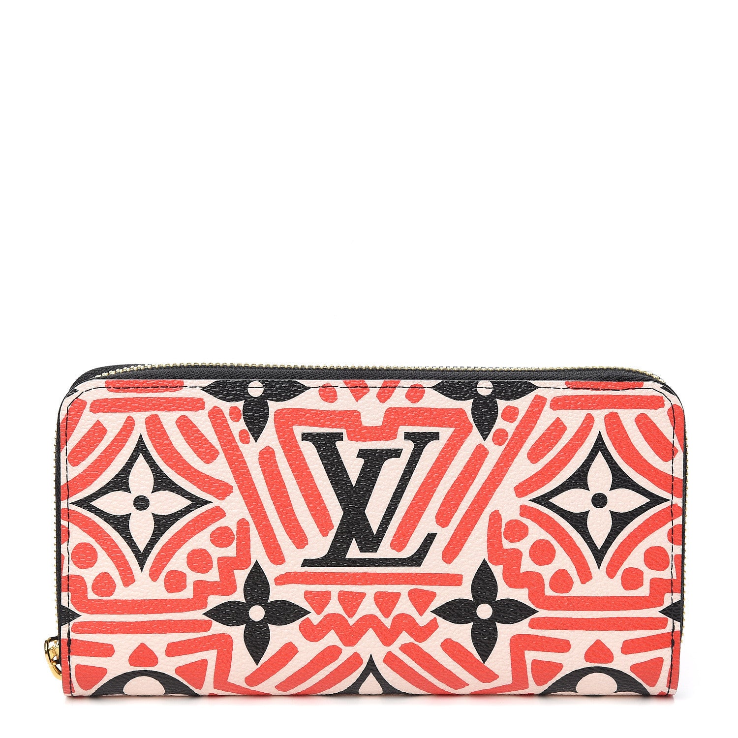 Louis Vuitton Monogram Giant Crafty Zippy Wallet Creme Rouge Black 1 of 5